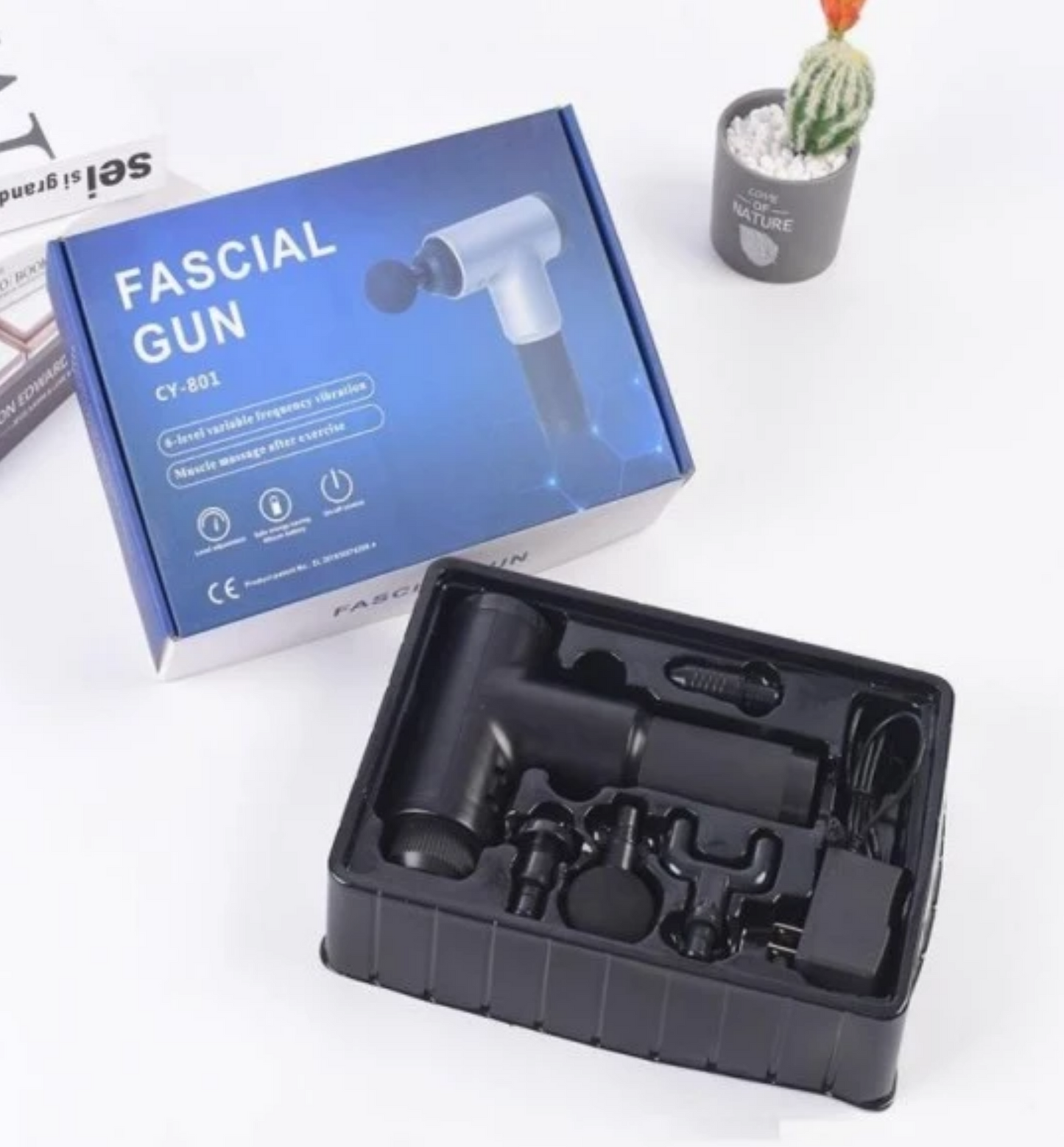 Fascial Gun KH - 320 Massage Gun 6 speed Therapeutic Sports massager 4 adjustable heads