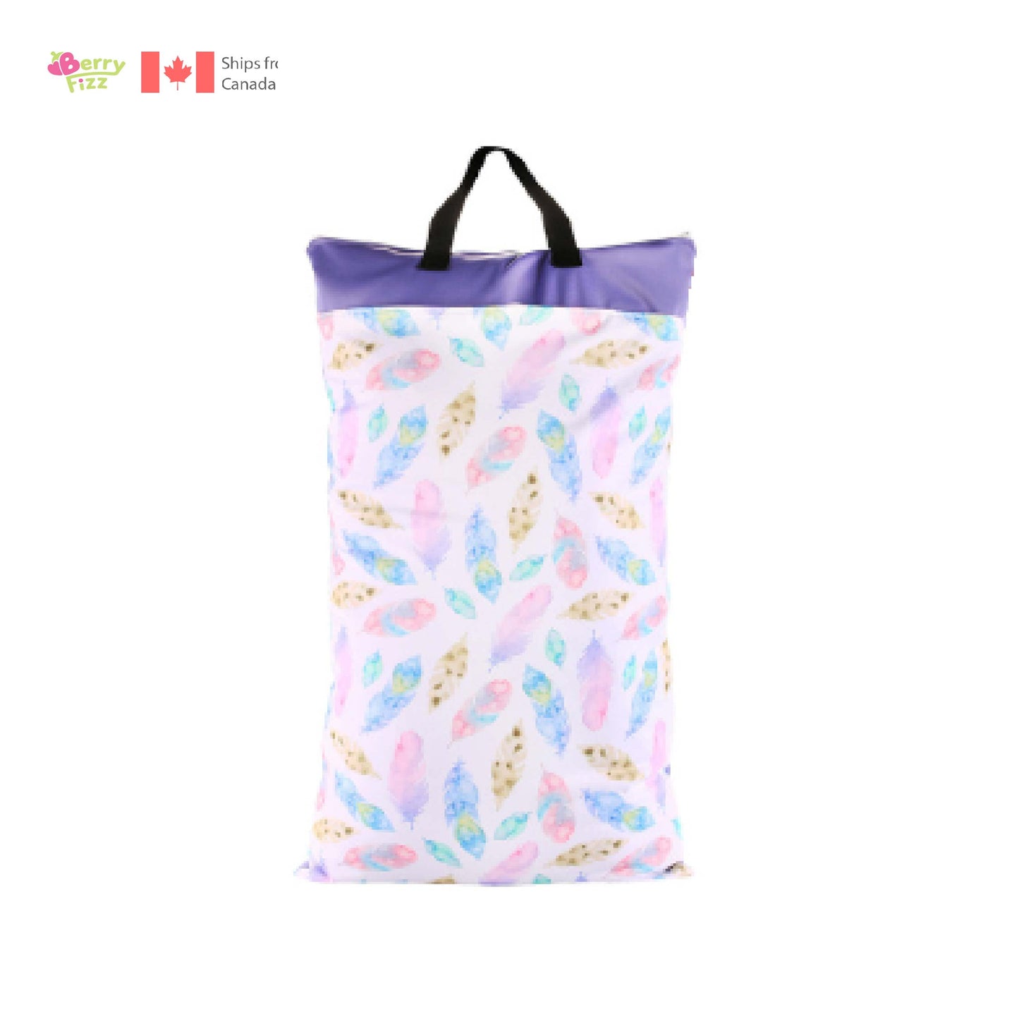 Feathers 1pc Hanging Large Wet Laundry Bag Double Zipper Waterproof 40x70cm Cloth diaper