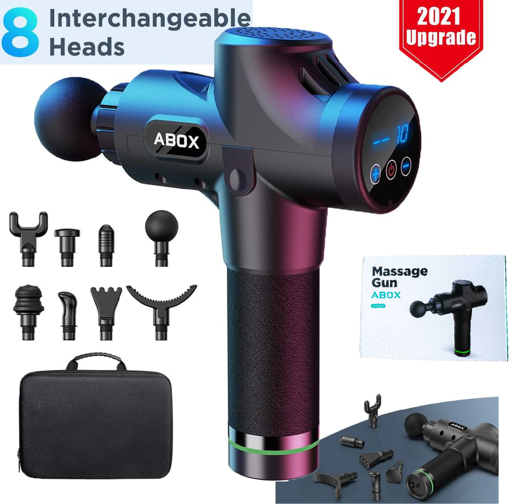 Abox Massage Gun 20 Or 30 Speed Adjustable Heads 45W Wireless Rechargeable Sports Massager Fitness