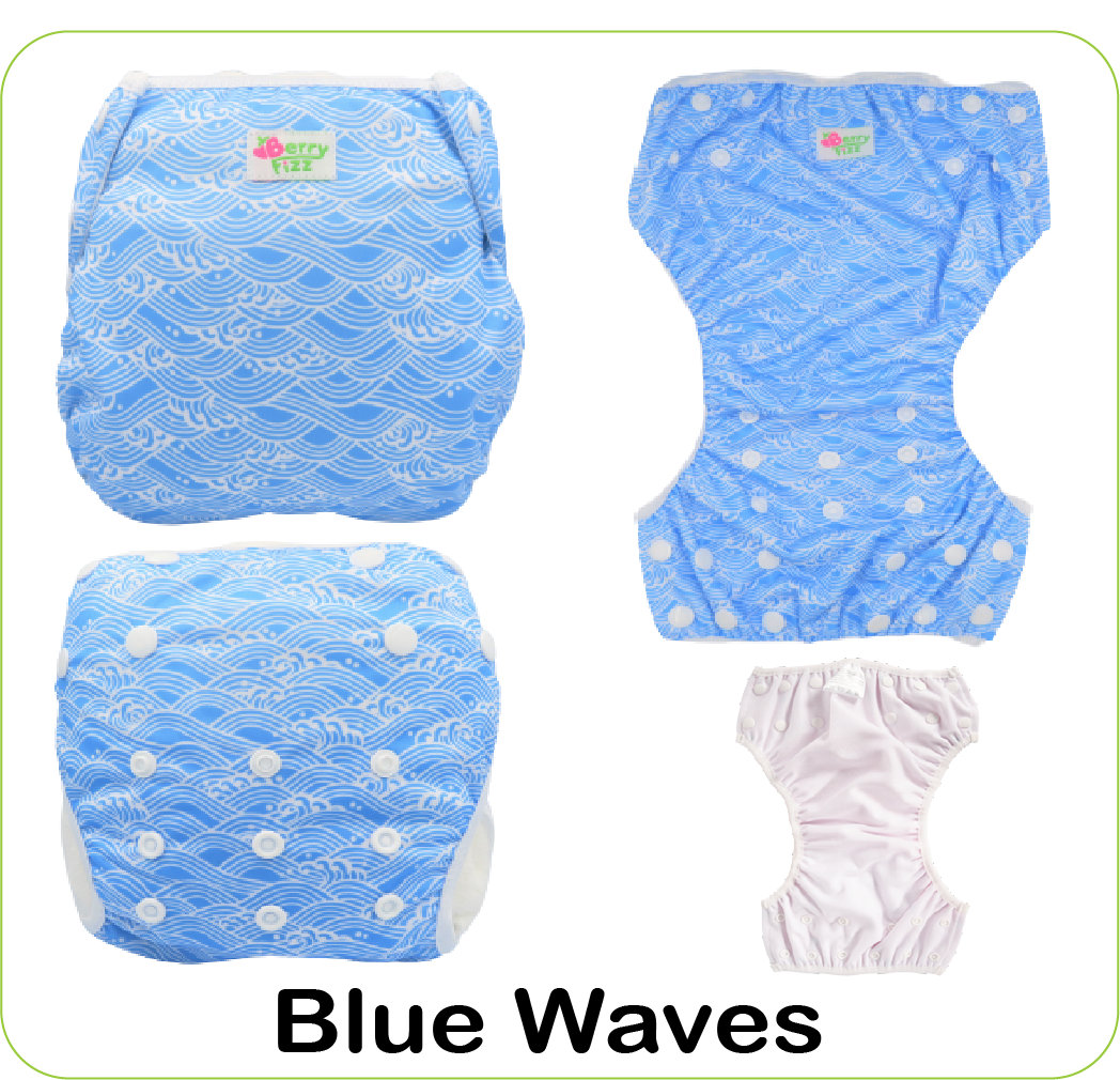 Swim Diaper Cloth Adjustable Water proof Nappy Boys Girls Toddler 3pc Set wear