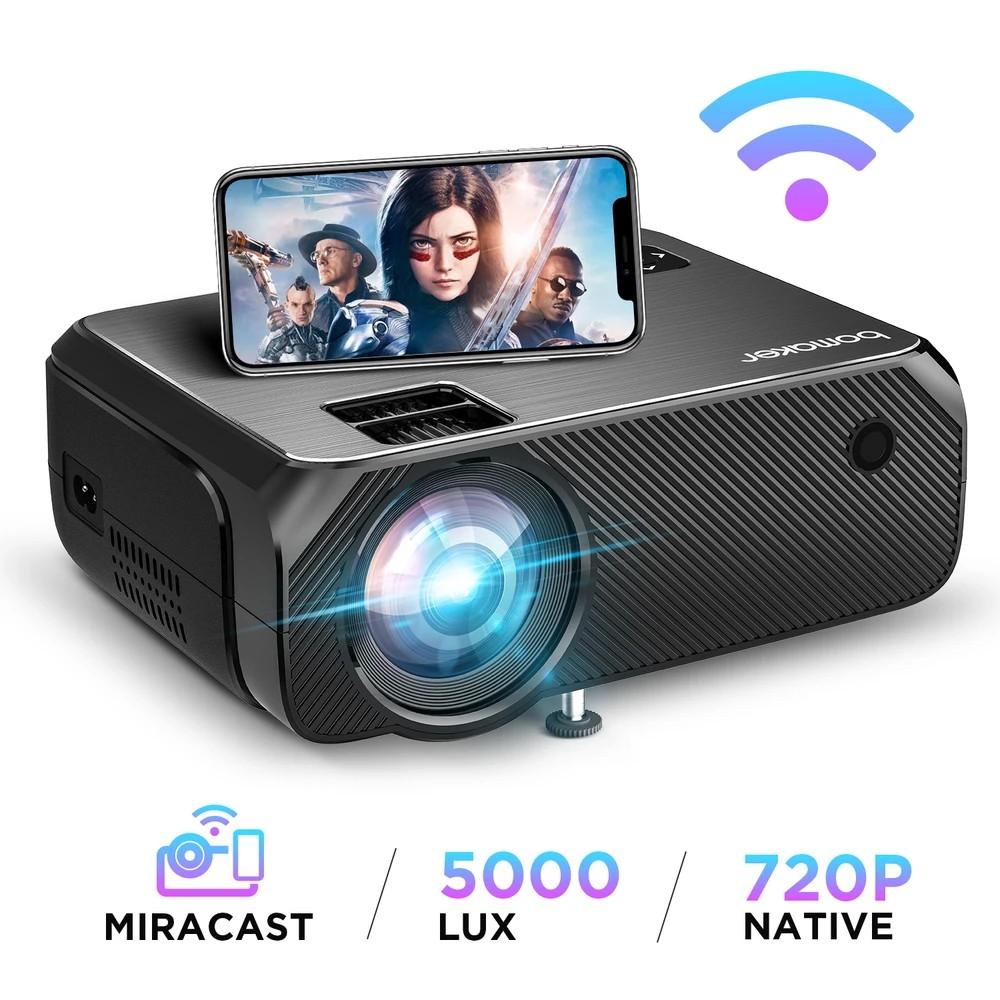 E - GC355 Bomaker Home Theater Projector 720P HD HDTV WIFI Portable Mini Movie Indoor Outdoor Connect TV Cellphone Laptop Tablet