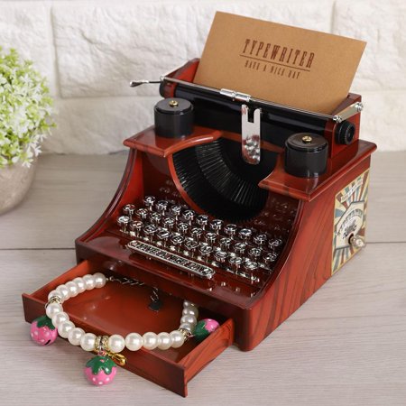 Type Writer Music Box Jewellery storage Old Timer Vintage Retro Style Home Decor Typewriter Musical Gift Toy