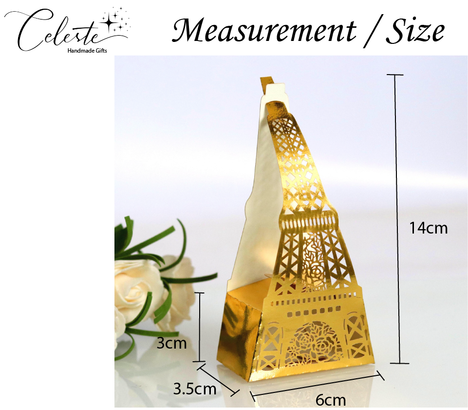 M - 20pc Eiffle Tower Party Favor Boxes Laser Cut Box Graduation Birthday Wedding Bridal Gift Favour