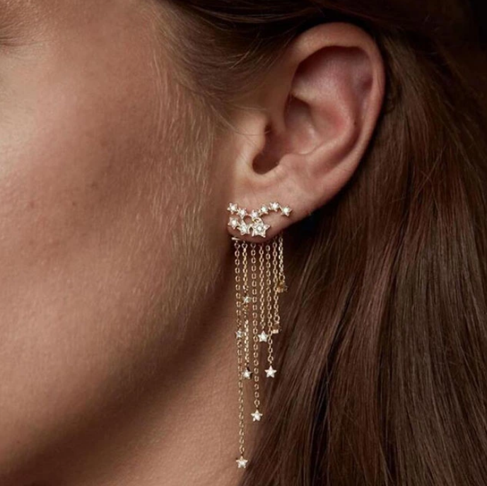 Cascading 2025 star earrings