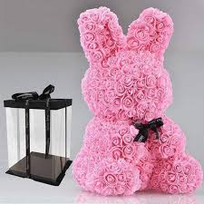 Bunny Eternal Rose Bear LIMITED EDITION Rabbit Handmade Foam Teddy Gift Graduation Wedding Birthday