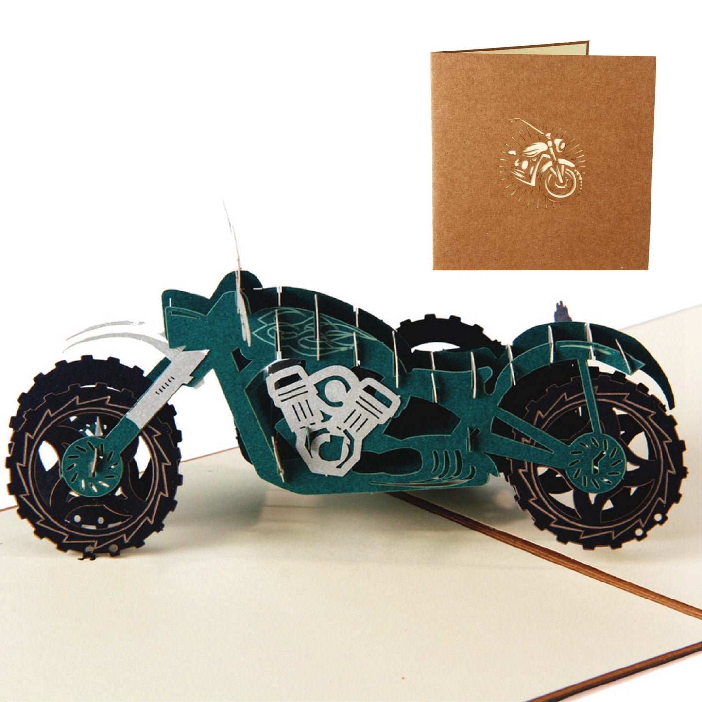 A1 - Motorcycle Birthday Invitation Card Design Fancy Business Cards Holiday Pop Cards 3D