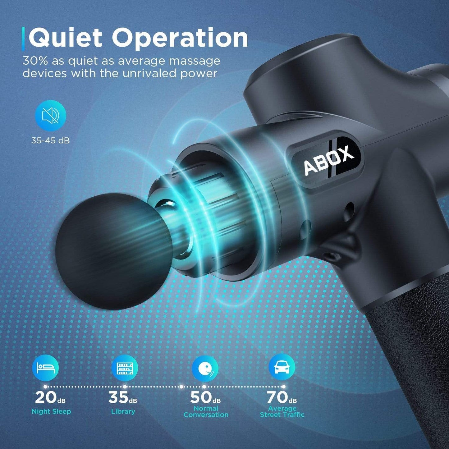 Abox Massage Gun 20 Or 30 Speed Adjustable Heads 45W Wireless Rechargeable Sports Massager Fitness