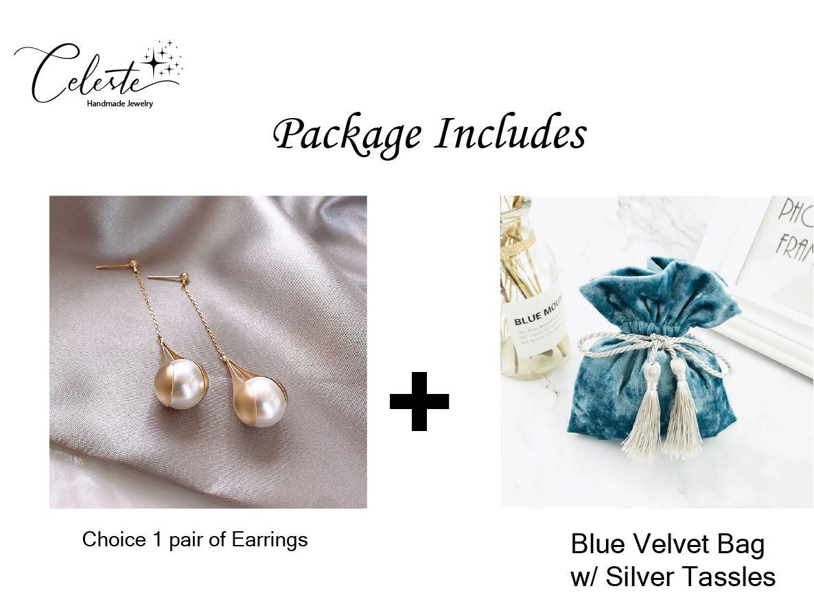 E - Trendy Gold Water Drop Earrings French Elegant Long Tassel Pearl Dangle Earrings Jewelry