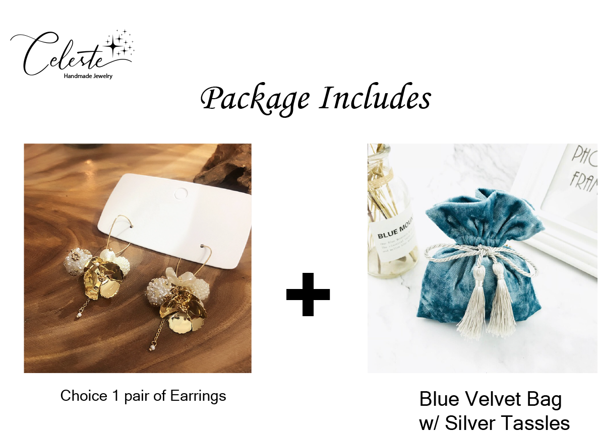 A - Gold Flower Pearl Drop Earrings French Elegant Long Tassel Pearl Dangle Earrings Jewelry