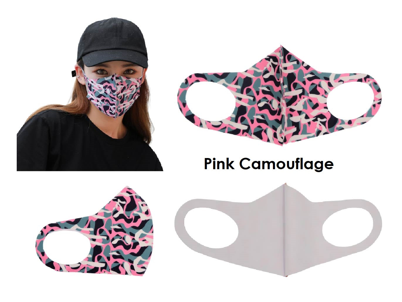 Cloth Face Mask Washable Breathable Reusable 1pc 2 layer Face covering