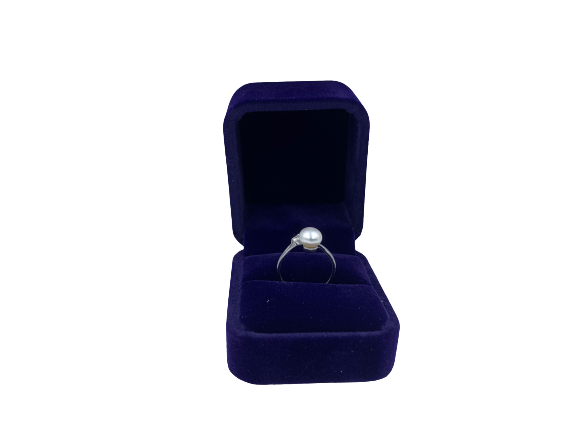 PL - Real Pearl Rings Button Open White, Pink, or Purple Celeste 925 Fresh Water Pearls Collection Sterling Silver gift box